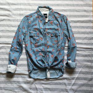 FLORAL DENIM SHIRT